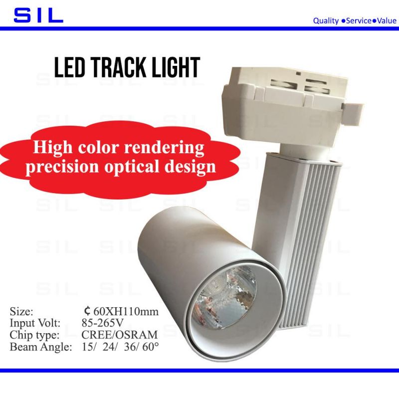 Hot Sale 20watt LED Track Light COB Lamp Ra>80 AC85-265V 110lm/W White Black Color Track Lights
