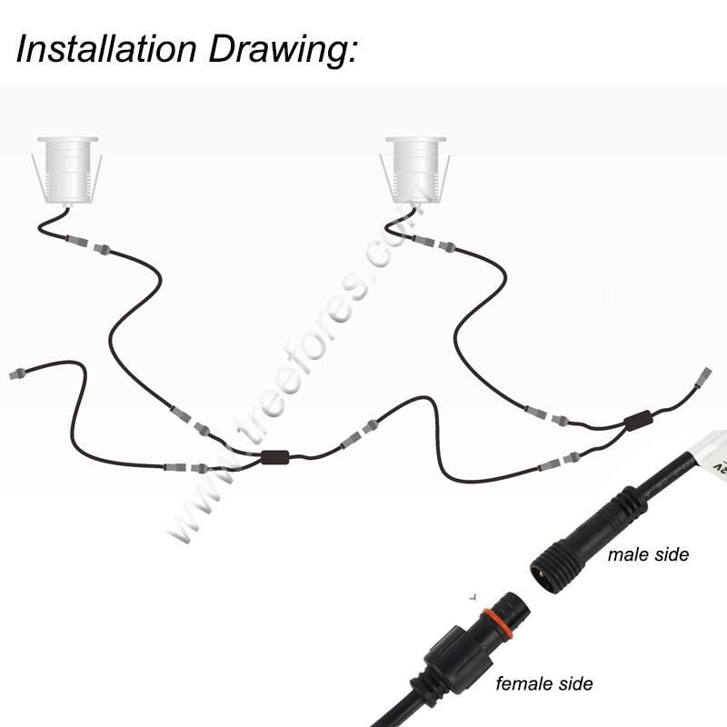 1meter Waterproof Cord Extension Cable and Shunt Cord