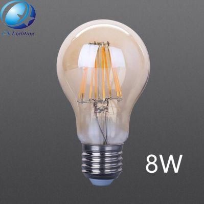 A60 Frosted Milky Amber Clear E27 B22 8W LED Filament Bulb