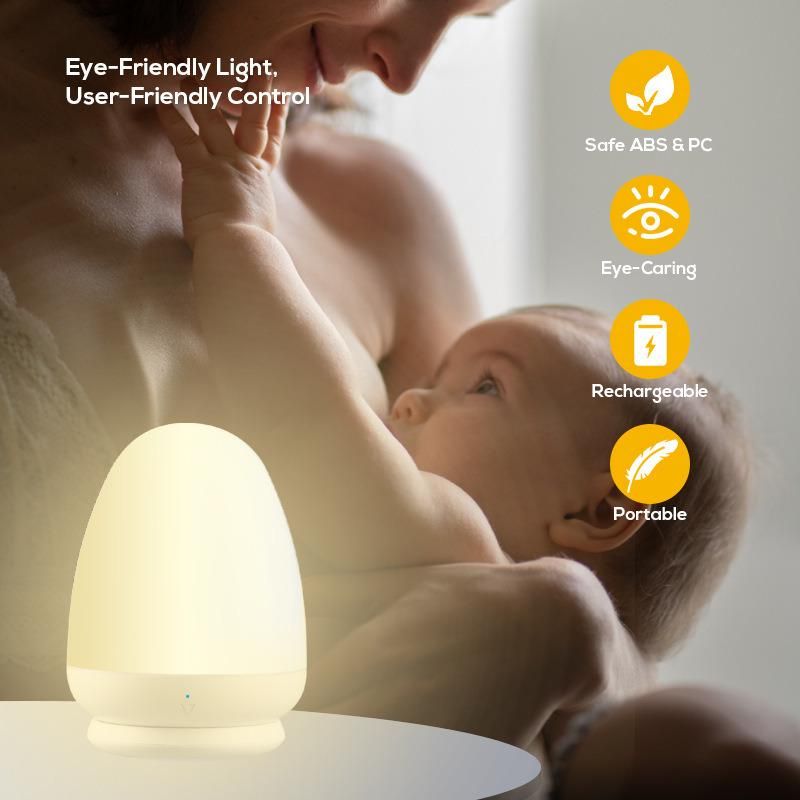 LED Night Lamp Baby Bedroom Desktop Touch Sensor Silicone Light