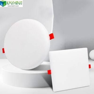 Frameless Recessed Square Round LED Panel Light Manufactures Zhongshan 9W 18W 24W 36W Luminous White Body Lamp Lighting Office PC Panel Light