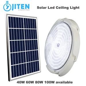 Free Wire High Power 100W LED Ceiling Light with Solar Panel LiFePO4 Battery