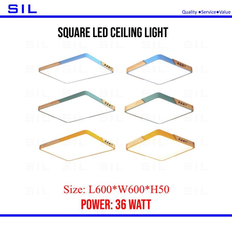 High Bright Ultra Thin 3000K-6300K Modern Household Lamp Square 36W LED Ceiling Light