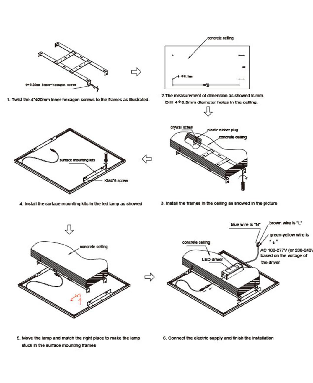 595X595mm Frameless LED Panel Light