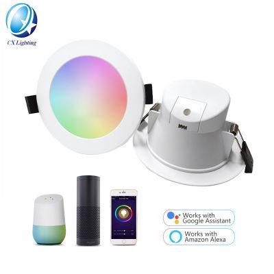 RGB+CCT 2700K-6000K WiFi Tuya Smart LED Ceiling Downlight