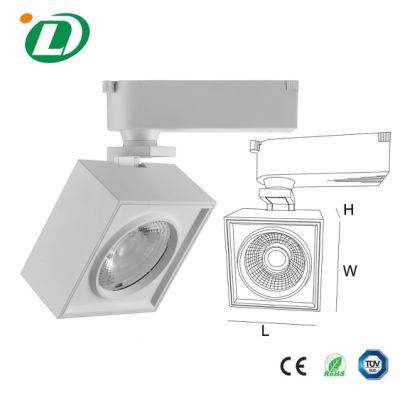 2021 New Designs IP20 Square LED Track Lights CREE COB Spotlight 12W 20W 35W for Hotel Restaurant Lighting