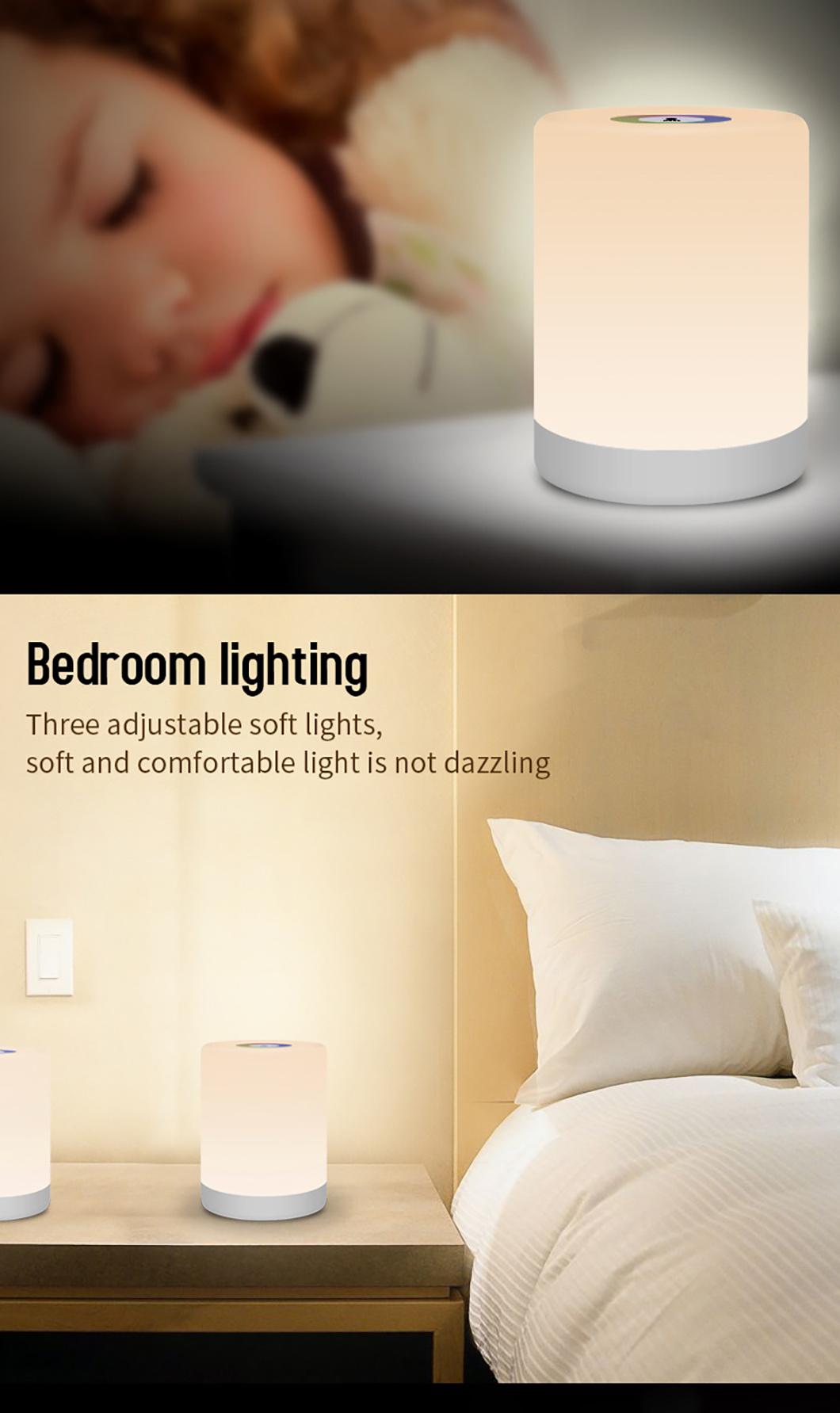 RGB Color LED Touch Control Rechargeable Smart Bedside Table Lamp