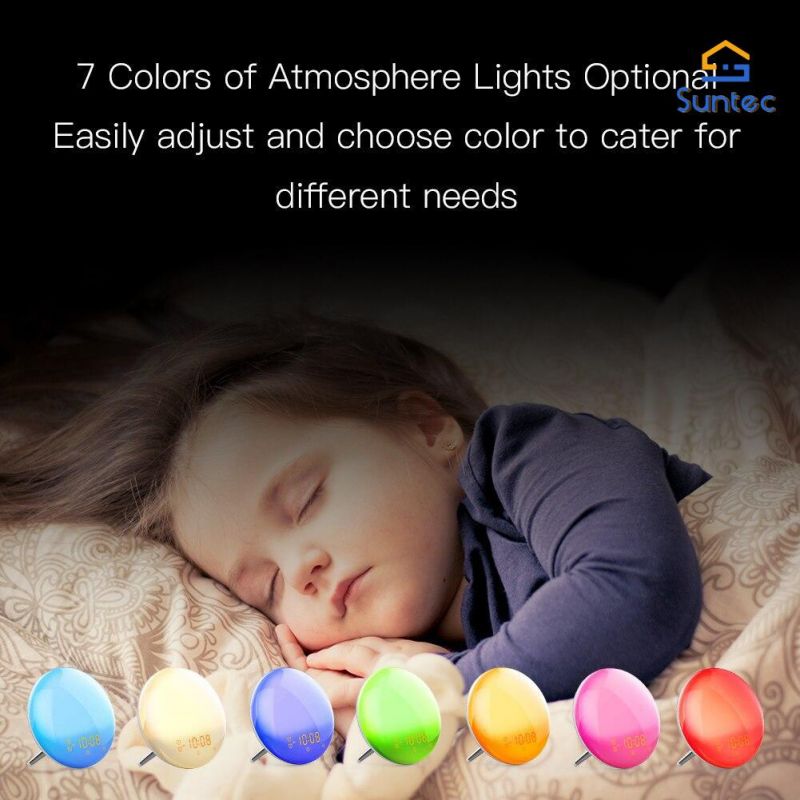 WiFi Wake up Smart Light Alarm Clock with 7 Colors