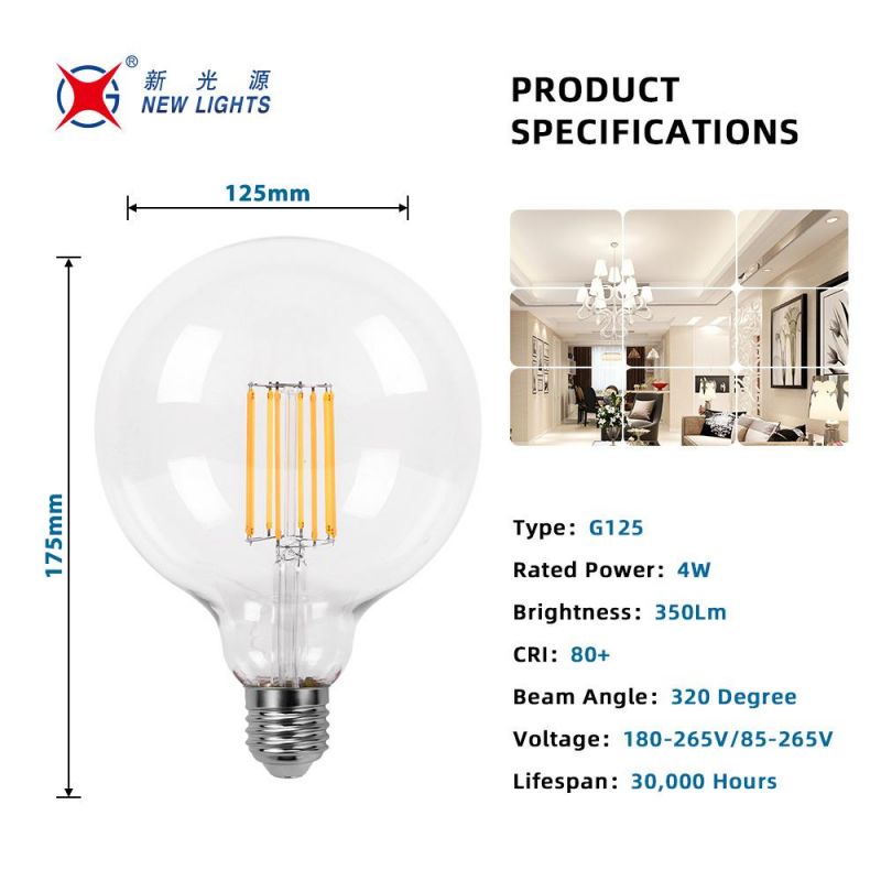 G80 G95 G125 LED Bulb Light E27 Energy Saving Lamp LED Filament Bulb