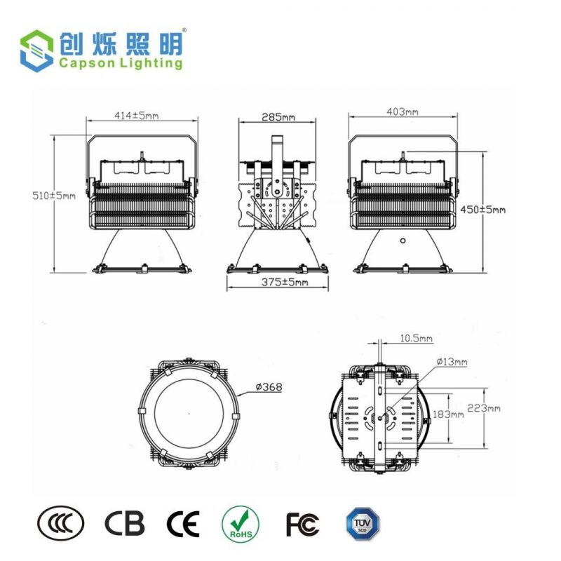 LED High Bay Light Soccer Field Lighting 500W Best Price LED Sport Stadium Court Lighting 2years Warranty