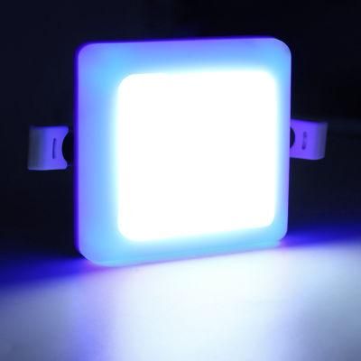 Wholesale Double Multi Color Warm Pure Cool White 9W Square LED Ceiling Light Frameless Panel Lamp