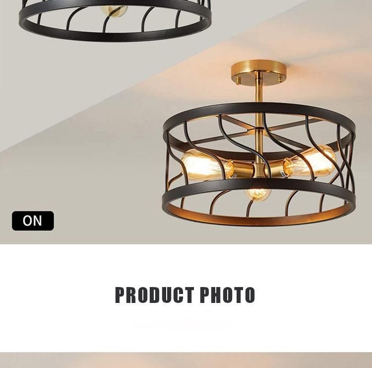 Retro Ceiling Lamp Restaurant Kitchen Bedroom Corridor Porch American Wrought Iron Ceiling Lamp