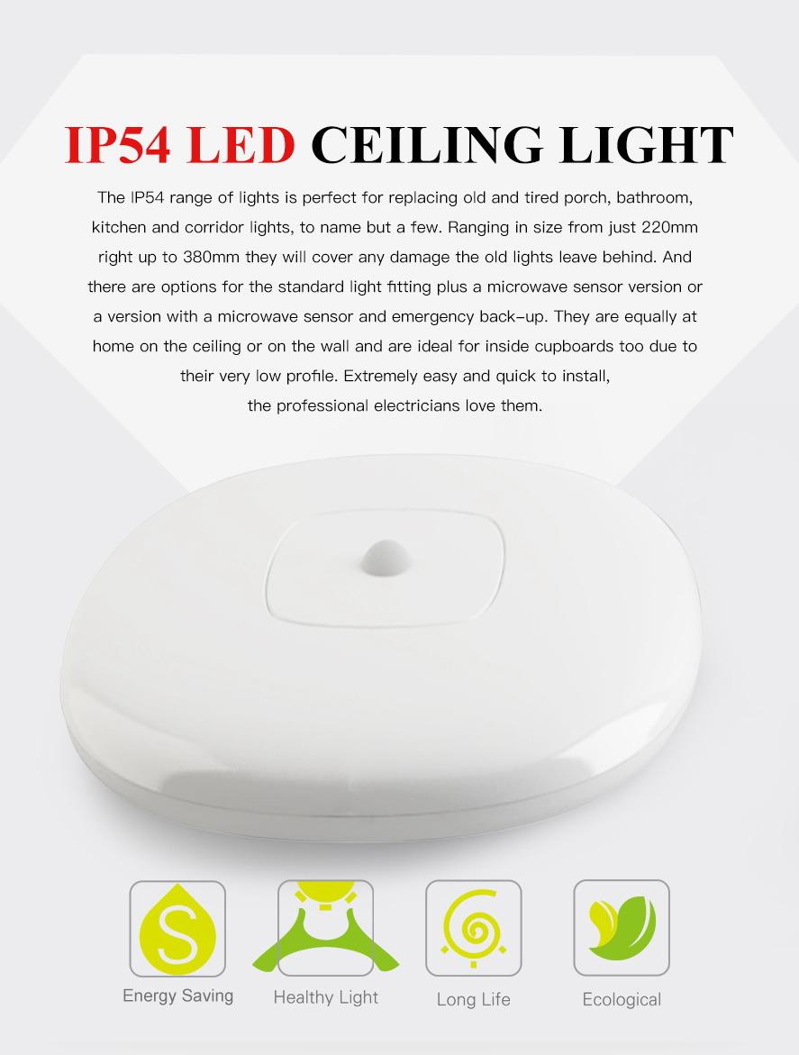 LED Ceiling Lights 15W 3000K 4000K 6500K IP40 Kitchen Bathroom Livingroom