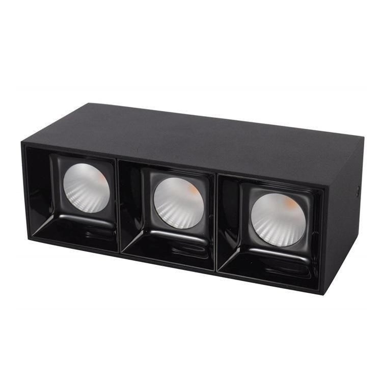 China Manufacture Morden COB LED Square Adjustable Black Indoor Surfacer Mounted Square 12W LED Downlight