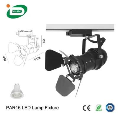 PAR16 LED Lamp Fixture Track Head Kit Aluminum GU10 Light Bulb Track Lights for Bar Lighting