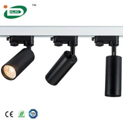 Dilin Low Voltage LED Track Lighting Spot Light with Track Rail Black Aluminum Body