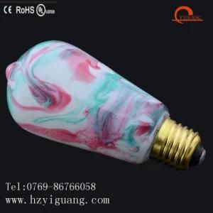 St58 New Style Colored Drawing LED Bulb E27 E14 with Ce UL
