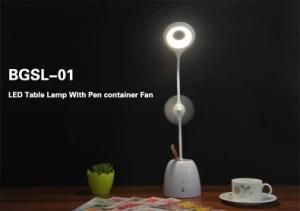 LED Table Lamp with Pen Container Fan