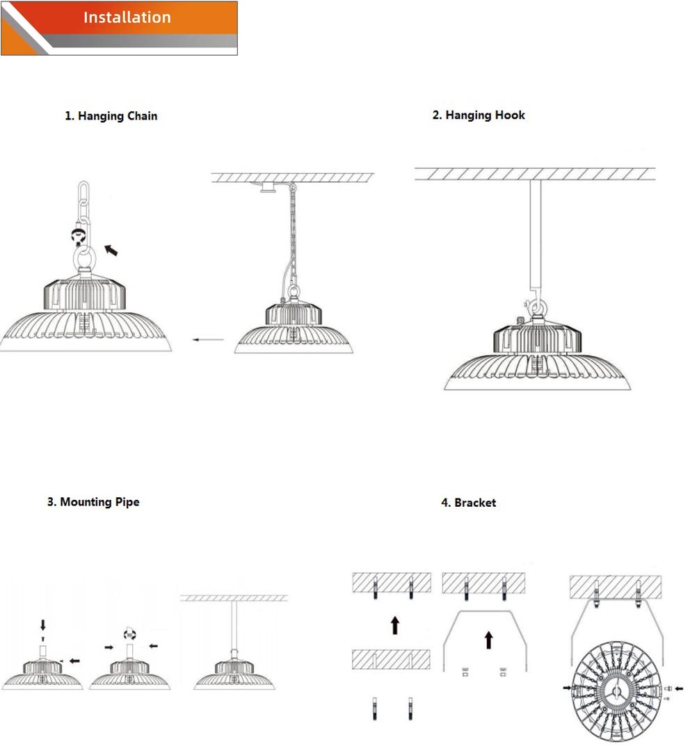 60 90 120 Degrees Hot Selling LED UFO High Bay Light 100W 150W 200W