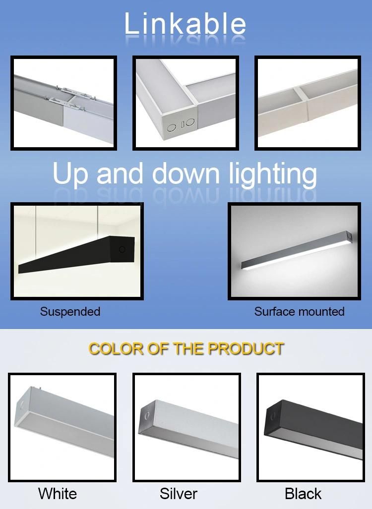 IP40 Suspended LED Linear Light Pendant Lamp for Shop Office