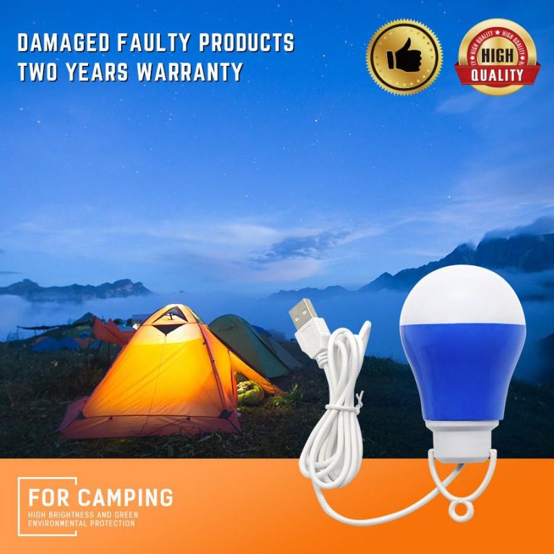 A60 DC 5V USB Bulb for 2m Wire LED Low Voltage Bulb for Camping Emergency Lamp Light with Hook