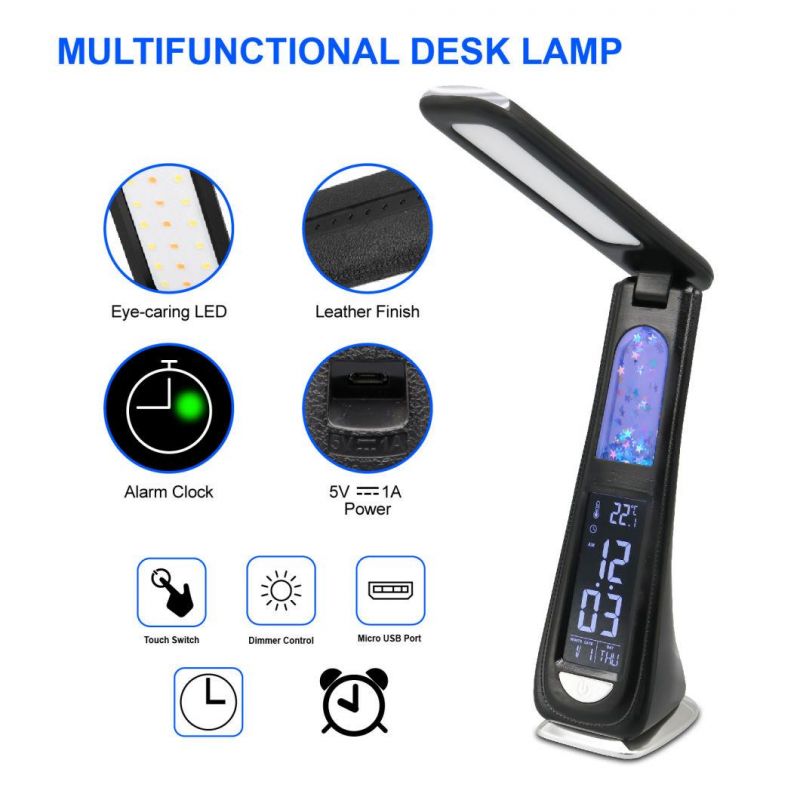 LED Multifunction Table Lamp Student Eye Protection Reading Desk Lamp with Display Screen