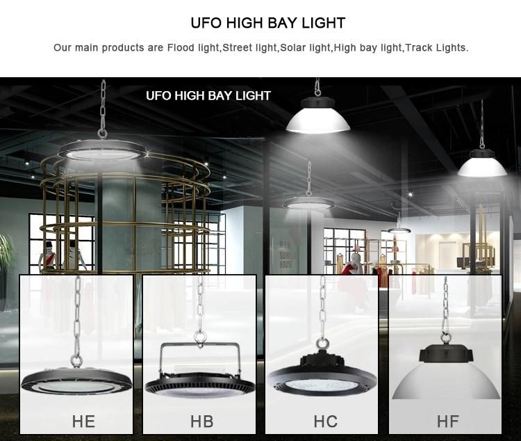 Hot Selling High Lumen Motion Sensor IP65 100W 150W 200W 400W UFO LED SMD Linear High Bay Light for Warehouse