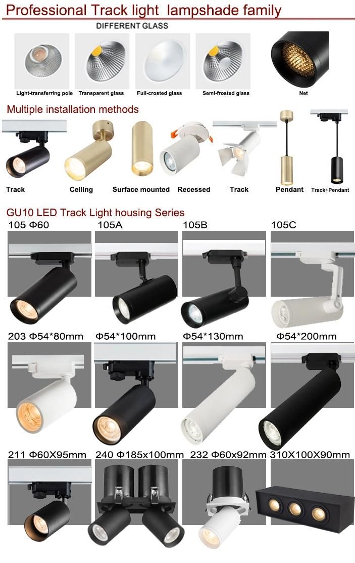 Super Bright COB Zoom 30 W Dimmable Clothing Adjustable Store Rail LED Track Lighting Kits