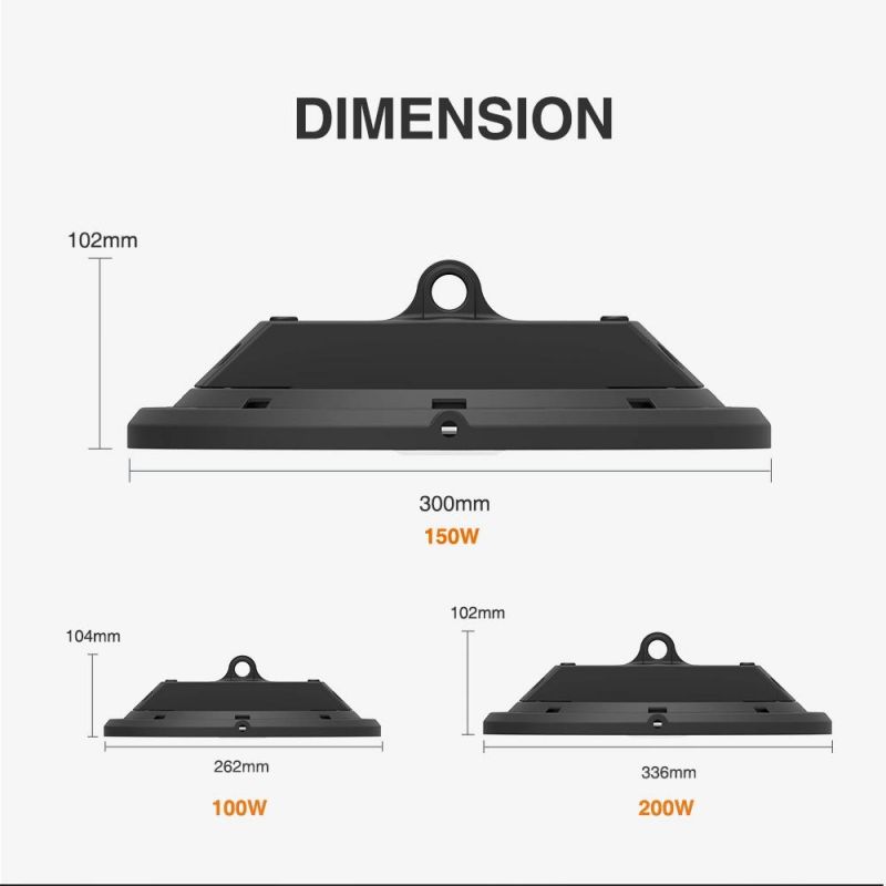 Factory Wholesale Waterproof IP65 100W 150W 250W Lighting for Workshop UFO Highbay with Driver