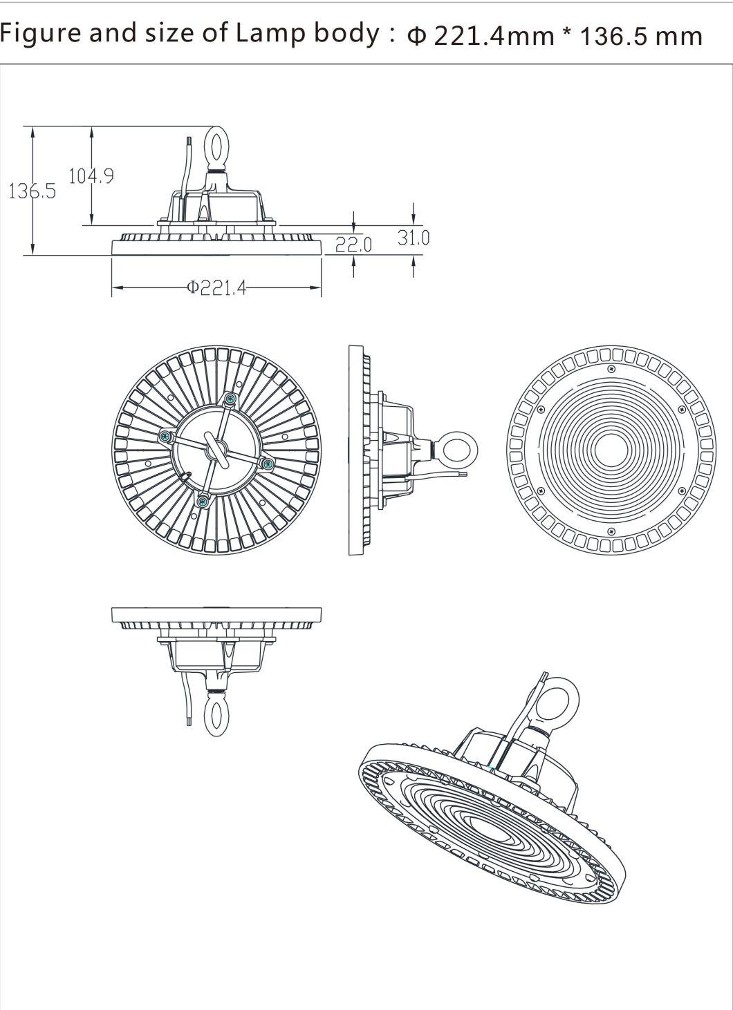 100W Industrial Lighting UFO LED High Bay Light