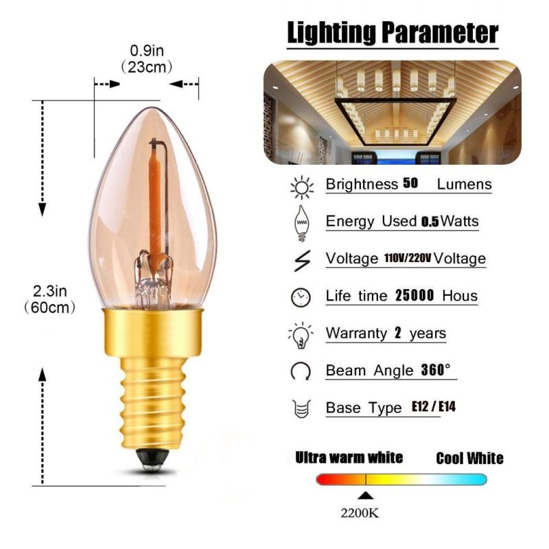 110V E12 E14 C7 Filament Buddha Bulb