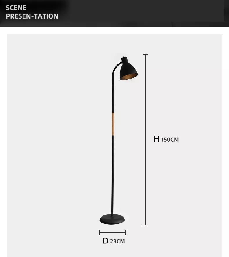 Amazon Lighting Nordic Design Modern Room Fabric Wood Standing Gray Art Lights LED Floor Lamps