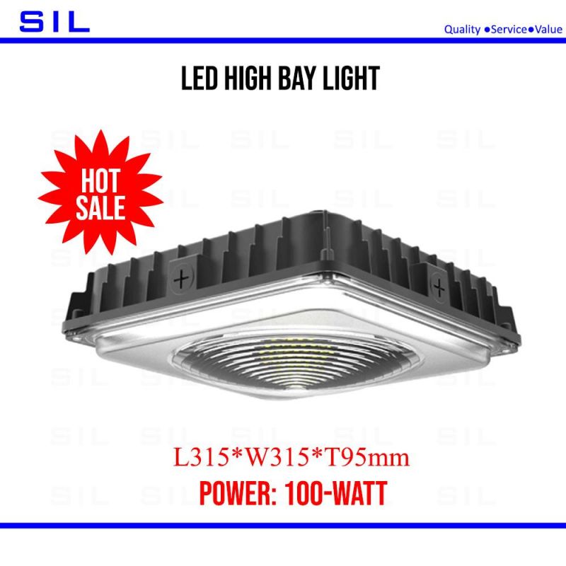 High Bay LED Light Fixtures 50W 100W Mobil Gas Station Lighting LED High Bay Light