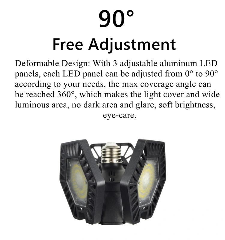 Factory LED Garage Light Foldable Aluminum and Plastic 60W