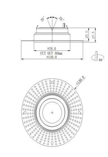 Hot Sale Aluminium Trimless Housing Recessed MR16 LED Module Spot Light Fixture GU10 Downlight Frame