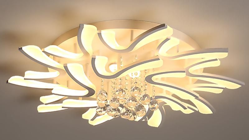 8 Heads Lamps Home Bedroom Acrylic Ceiling Light with K9 Crystal