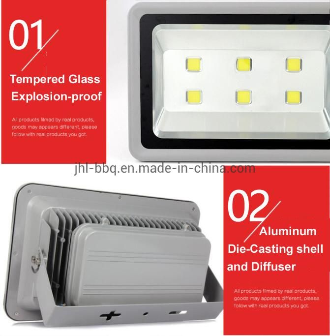 LED Flood Light Special Designed for Application in Outdoor with IP65 Waterproof Aluminum Die Casting Shell and Diffuse 30W/50W/100W/150W/200W