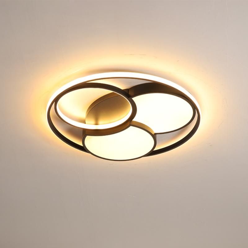 2022 New Design Round Acrylic Metal Dining Remote Control Warm White LED Ceiling Lamp for Bedroom