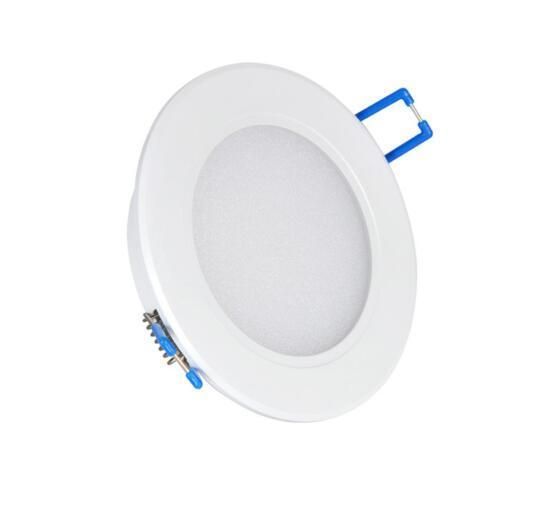 Round Panel Lighting Silver Recessed LED Downlight 7W/8W 4 Inch 3000K Warm White