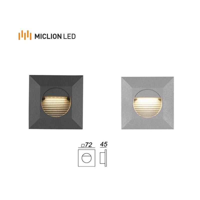 China Manufacturer Aluminum Die-Casting Wall Light Round Shape Recessed 2W with Ce RoHS