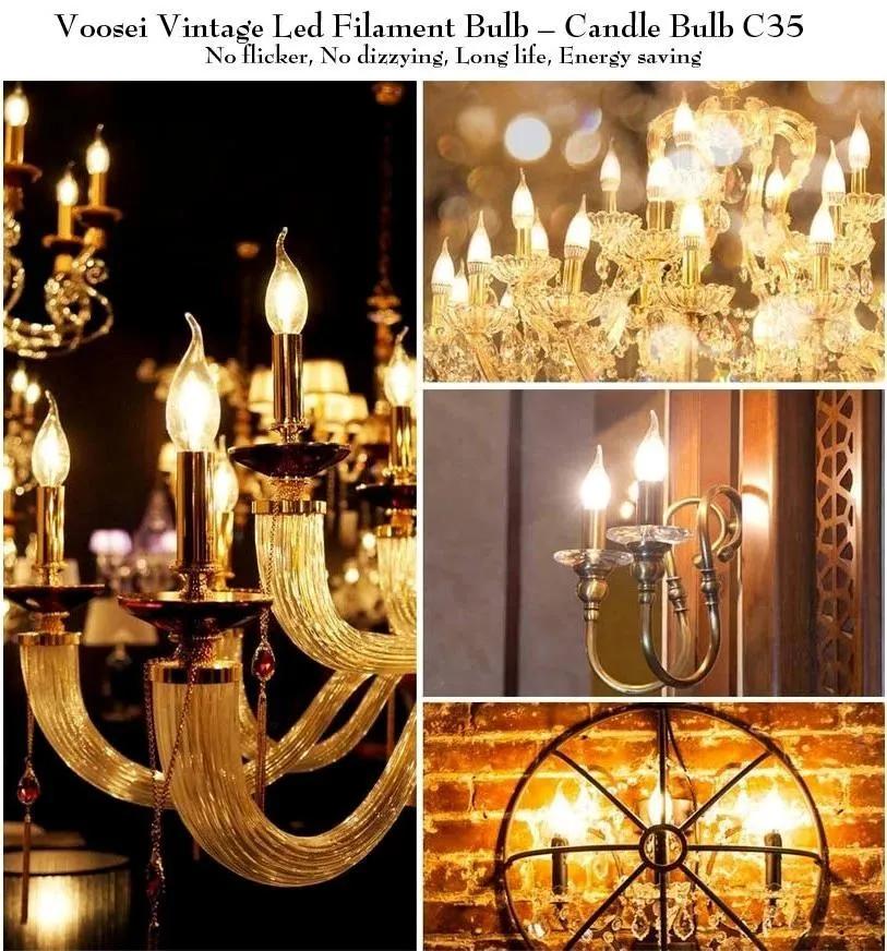 Crystal Lamp 220V 3W Candle LED Bulb E10