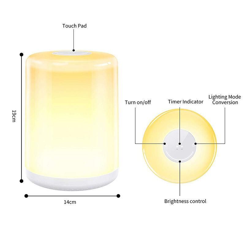 Touch Control Brightness Adjustable Color Changeable Night Lamp