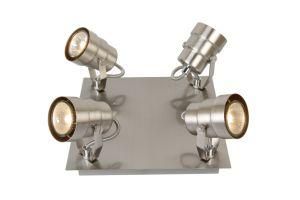 4*GU10 Max 35W Iron Satin Nickel GU10 Spotlight with Square Base