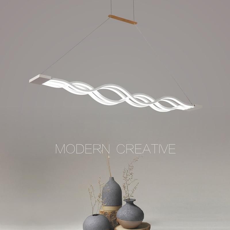 Wave Shape Postmodern Bar LED pendant Lamp for Exhibition Hall