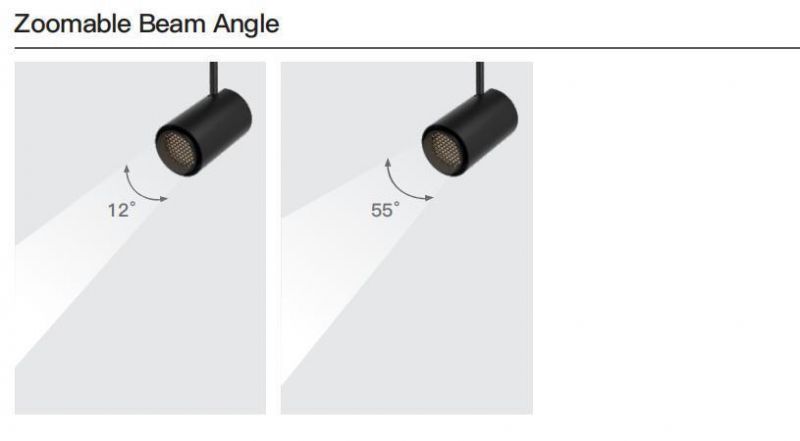 Indoor Adjustable Angle Commercial LED Track Lighting COB Zoomable Spotlight Track Light