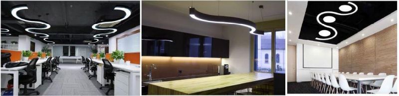 0-10V Dimming Profile Curved S Shape LED Linear Pendant Light