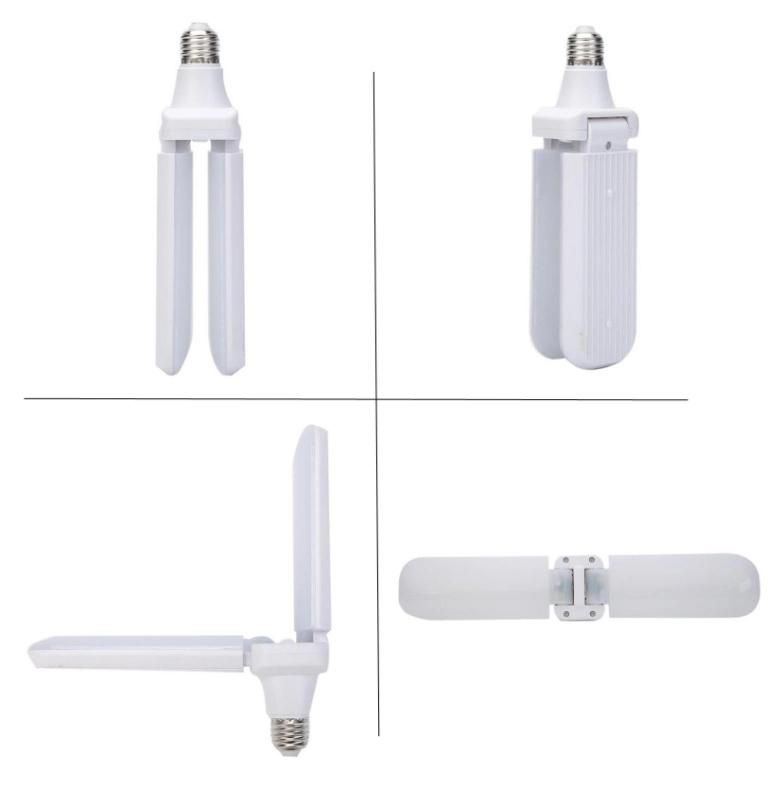 2 Leaves 36W Foldable Fan Blade LED Light Bulb Lamp