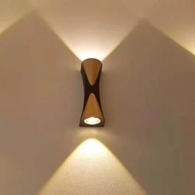 Waterproof Die Casting Aluminium High Luminous Household Hotel Corridor Garden Funnel Shape Brass and Black Wall Lights