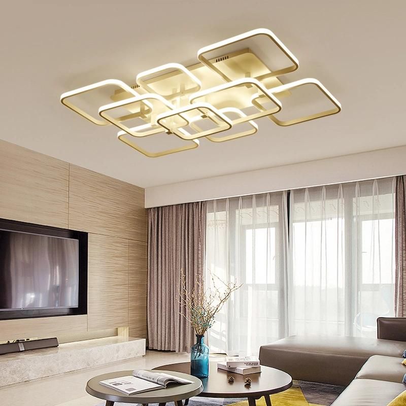 Villas Modern LED Chandelier Lights Lamp for Living Room Bedroom Aluminum White Chandelier Lustre Plafonnier Lustre De Plafond