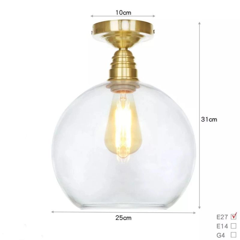 Wholesale Industrial Style Ceiling Light Home Decorative Ceiling Glass Lamp for House